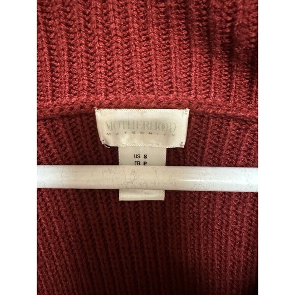 Motherhood Maternity Sz S Red Tunic sweater  With Collared Neck & Buttons - Picture 2 of 3